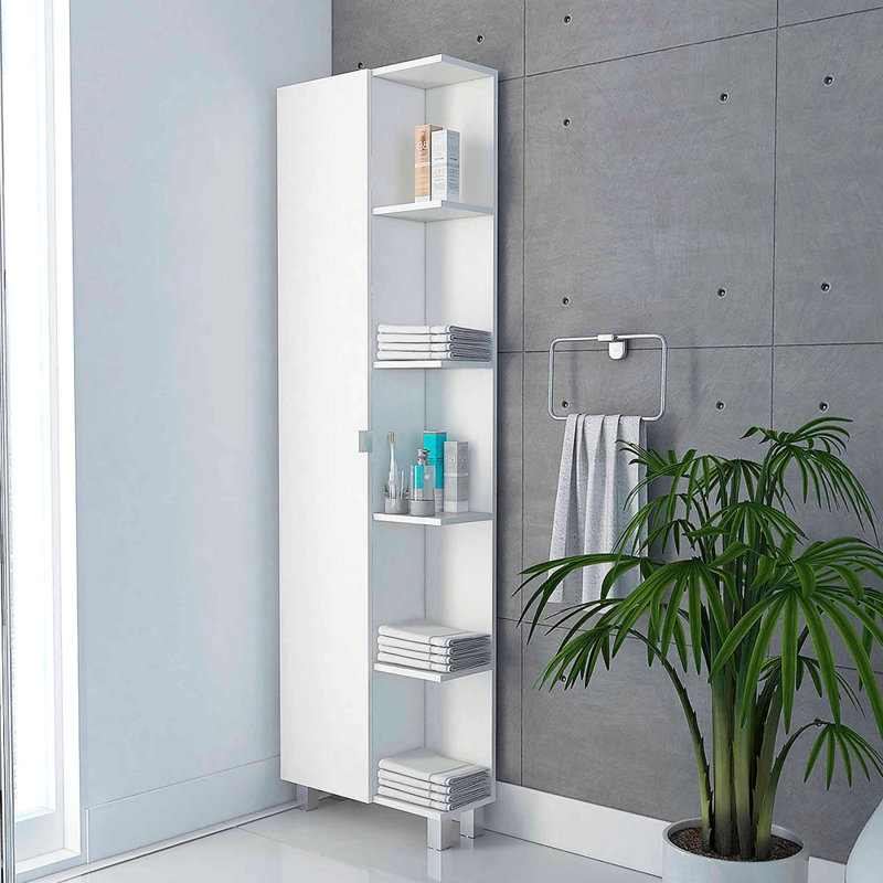 5-Shelf Linen Cabinet, White