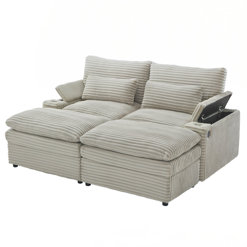 Canapé-lit convertible avec espace de rangement, Grey