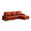 Canapé modulaire modulaire 111 po avec repose-pieds en chenille orange foncé 111 po