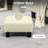 Small Linen Upholstered Foot Stool, Cube In Beige For Living Room Rest, Stool