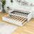 Twin XL Upholstered Daybed with Trundle & Adjustable LED Lights-1564959812