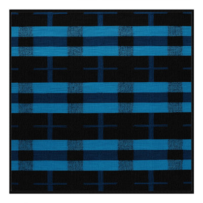 Machine Washable Checkered Black Area Rug