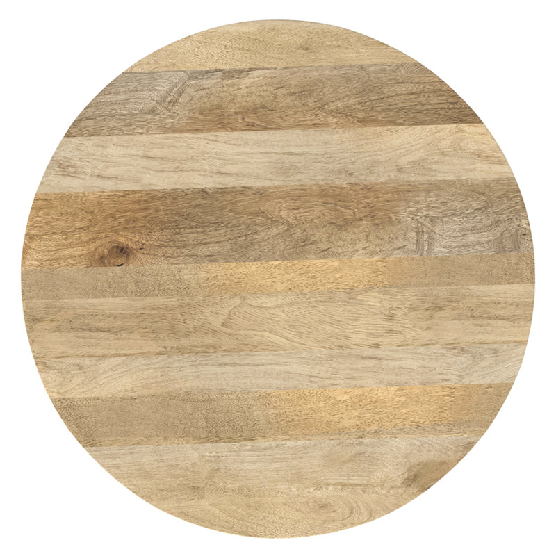 Herbert 35 inch Wide Solid Mango Wood Coffee Table in Natural, Black