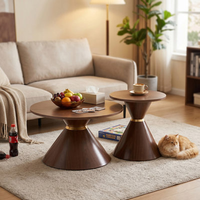 2-piece fashionable round coffee table set