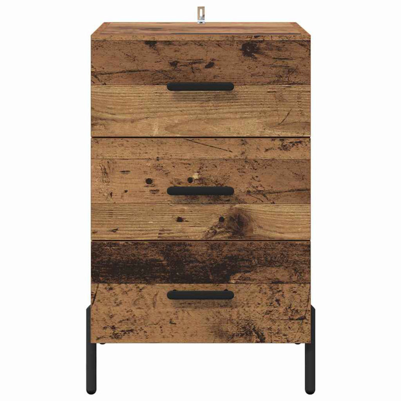 40cm W Manufactured Wood Bedside Table, Old Wood