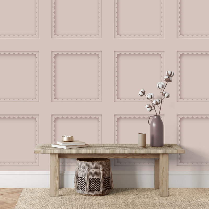 Scallop Panel Wallpaper, Pink
