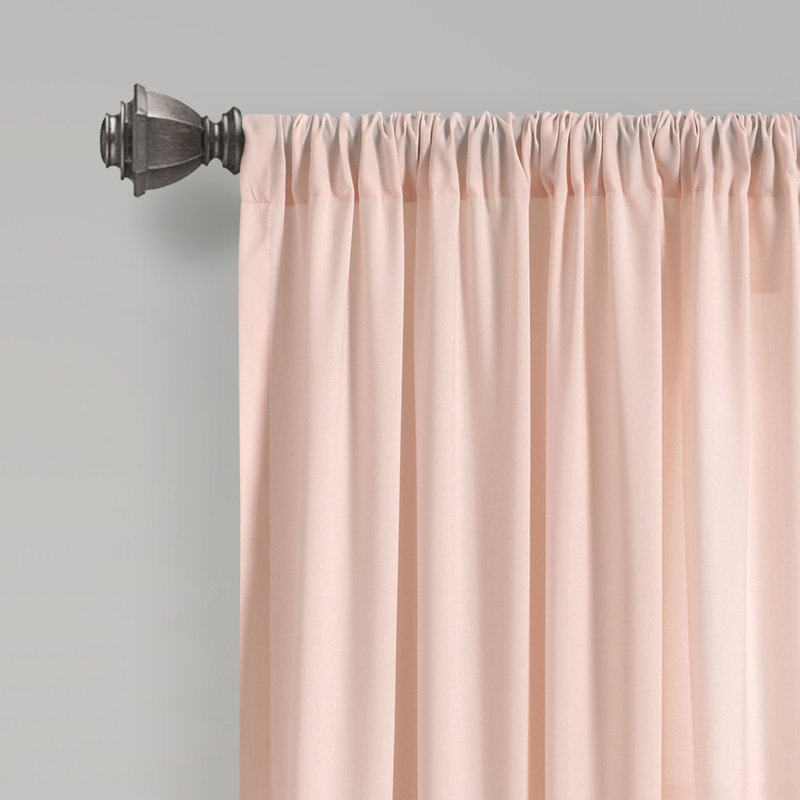 Paire de rideaux semi-transparents avec passe-tringle Allison, Rosé, L 40 po x L 84 po