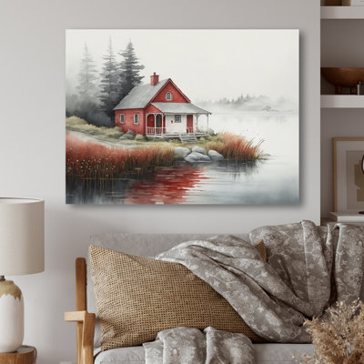 Cottage par le lac - reproduction sur toile
