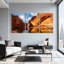 Scénario et paysages urbains, désert, canyon, réflexion, ciel d'eau, roche, soleil, paysage, ensemble de 3 impressions sur toile-269554766