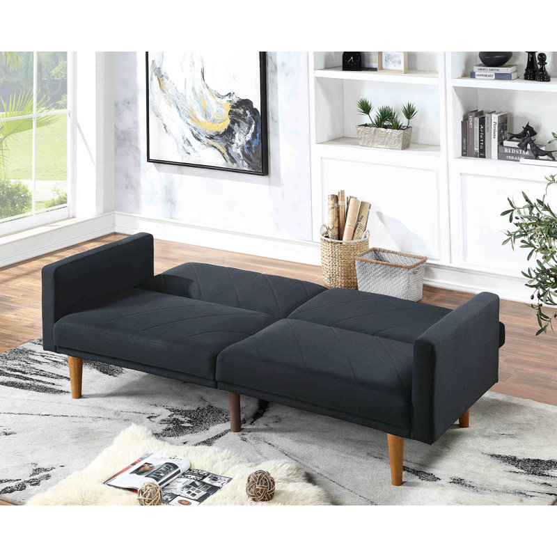 Chrisman Twin 80'' Upholstered Tight Back Convertible Sofa, Gray