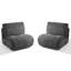 Fauteuil d'appoint pivotant rembourré avec dossier amovible Caleb-1881840412