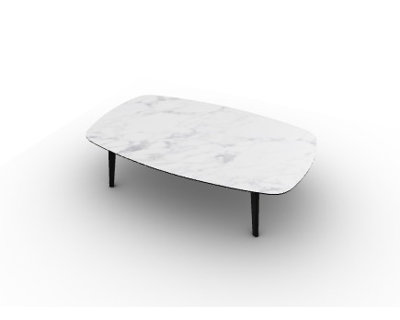 Abrey Elliptical Coffee Table with Wooden Base