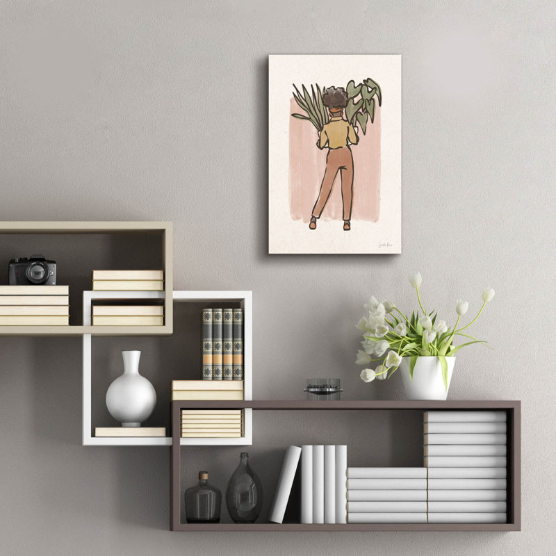 «Plant Lady 1 V2» par Janelle Penner, art mural en verre acrylique, H 24 po x l 16 po x P 0,2 po