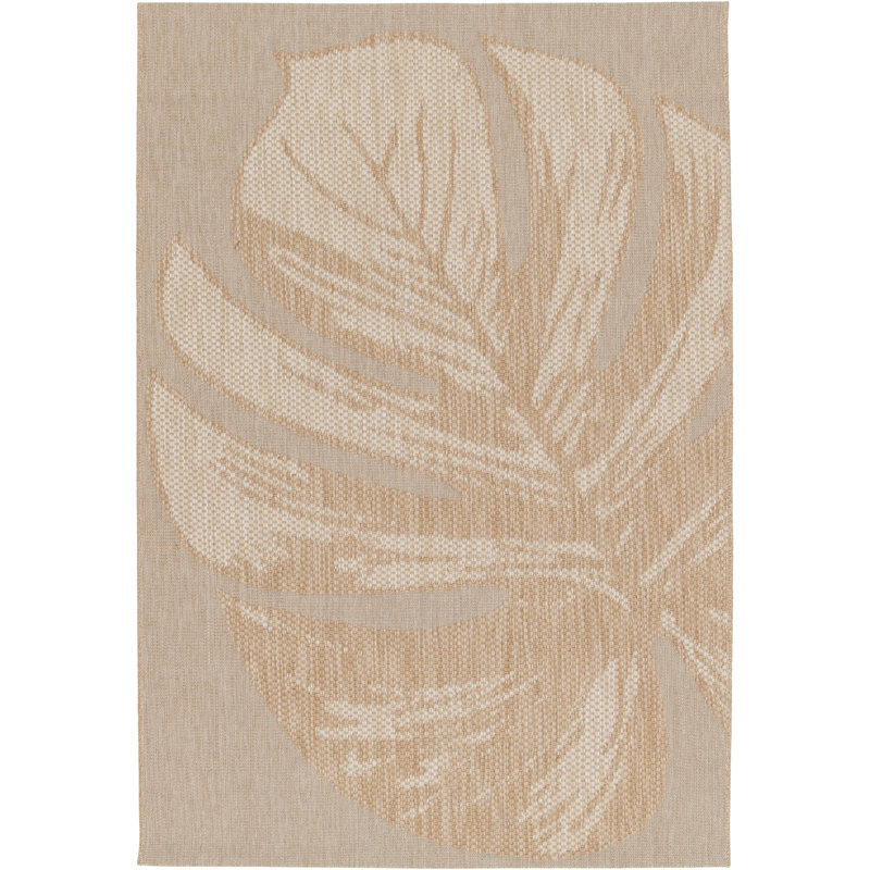 Floral Ribbed Indoor / Outdoor Area Rug, Rectangle 120cm x 170cm