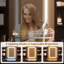 Ensemble de coiffeuse avec miroir lumineux à DEL, éclairage réglable à 3 modes, station de charge-390768527