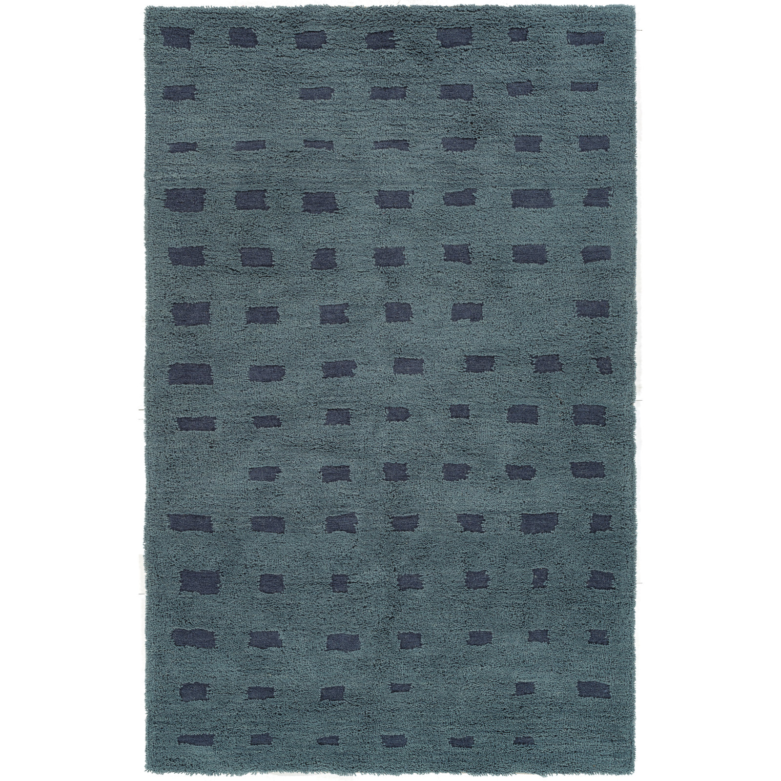  Liva AIB05 Handmade Tribal Blue Area Rug (7'9"x9'9"), Rectangle 8'6" x 11'6"