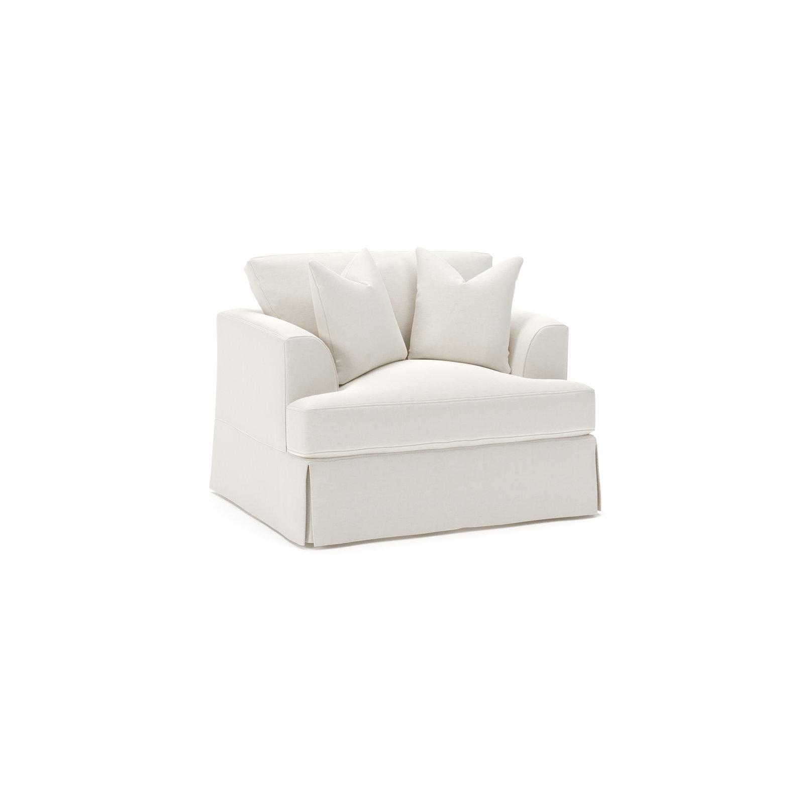 Lucia Slipcovered Armchair, Lena Off White Performance Linen Blend
