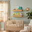 Ensemble de 2 étagères murales en rotin pour chambre de bébé festonnée, étagères pour enfants boho flottantes tissées à la main, rangement mural en osier naturel