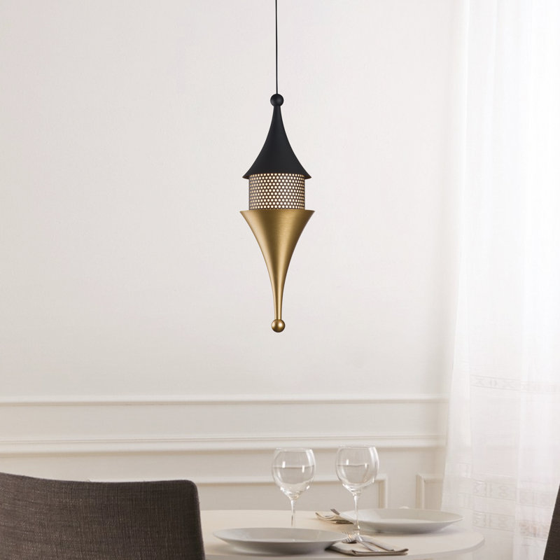 Luminaire suspendu géométrique à 1 lumière à DEL à Pinter, H 47,24 po x l 8,66 po x 8,66 po