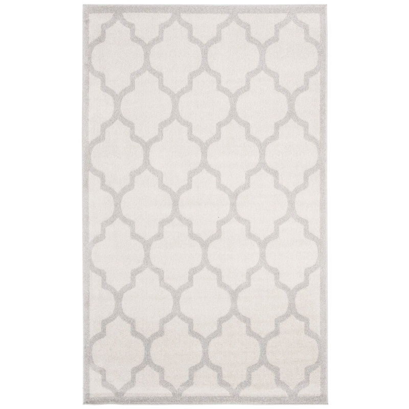 Ammundsen Geometric Beige/Light Gray Area Rug, Rectangle 5'3" x 8'