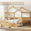 Créez la magie de l'enfance: lit en bois naturel avec lit gigogne simple Secret-1897490629-1897457850