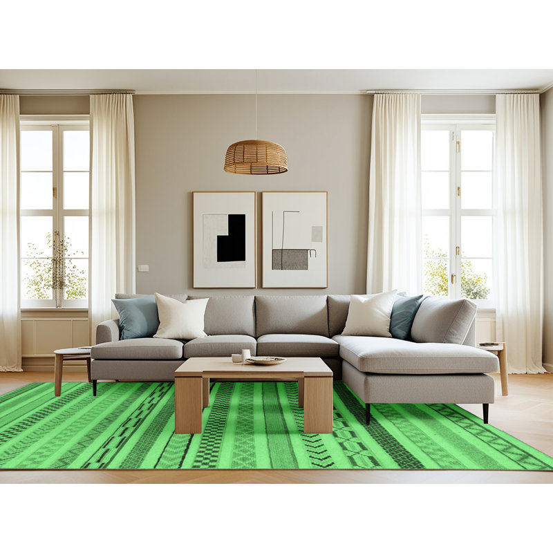 Kayd Washable Geometric Indoor Rug, Rectangle 8' x 10'