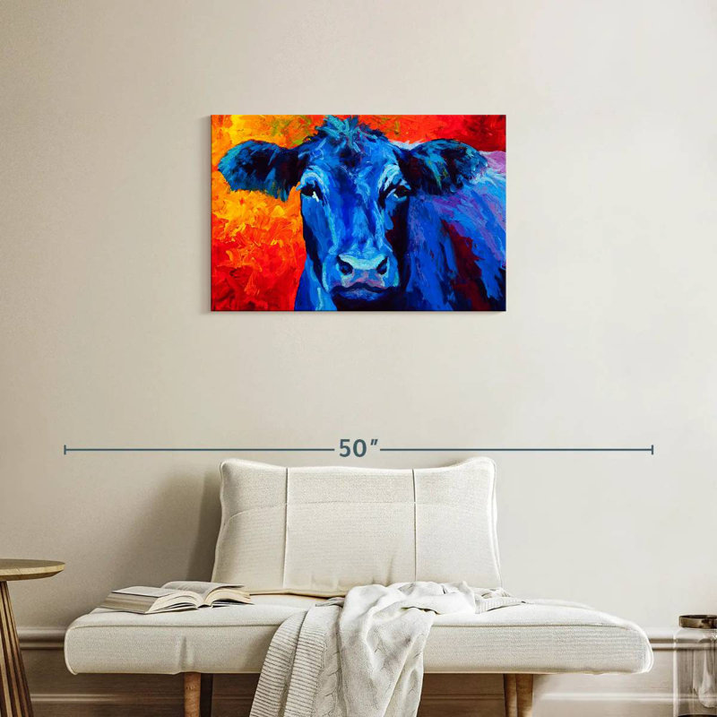 Brampt Blue Cow, 20" H x 30" W