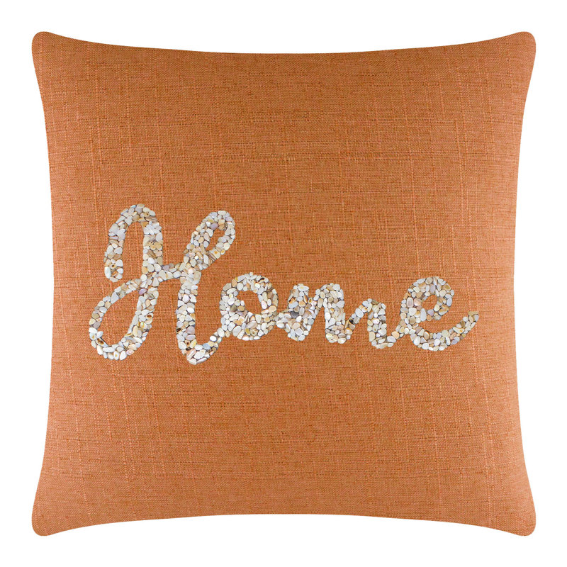 Coussin Sparkles Home Shell Home | Coquillages de haute qualité | Conception nautique | Lavable à la machine, 16 po x 5 po