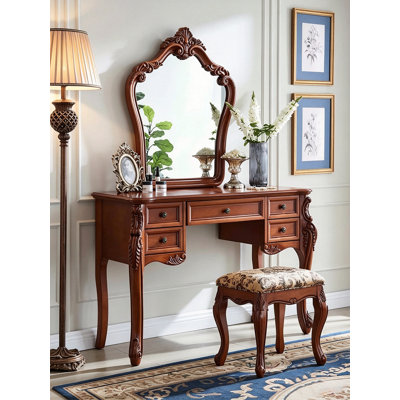 Ensemble de coiffeuse de style antique orné pour chambre principale