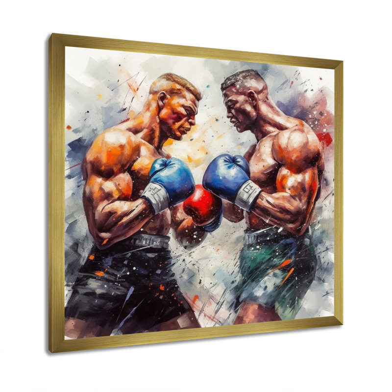 «Legendary Fight I» sur toile, H 16 po x l 16 po x P 1 po, Cadre doré à coins fermés