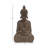 Aghnadarragh Polystone Meditating Buddha Brown Decorative Sculpture with Engraved Carvings and Relief Detailing
