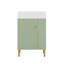 Petit meuble-lavabo 21,6 po avec lavabo en céramique, meuble-lavabo autoportant avec porte à fermeture en douceur, rangement sur le côté droit-330648942