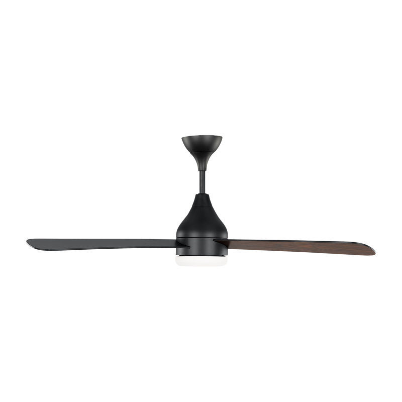 Smart LED Ceiling Fan, 52 inches, Midnight Black with Black Blades