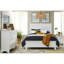 Chambre grand lit blanc - panneau transitionnel en bois avec tête de lit et meubles en bois-803813915-803813914