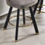 2 pièces de sièges carrés en velours gris foncé, rotation à 360 °, anneau de traction arrière amovible et tabourets décoratifs à rivets, boucle décorative-1150512909