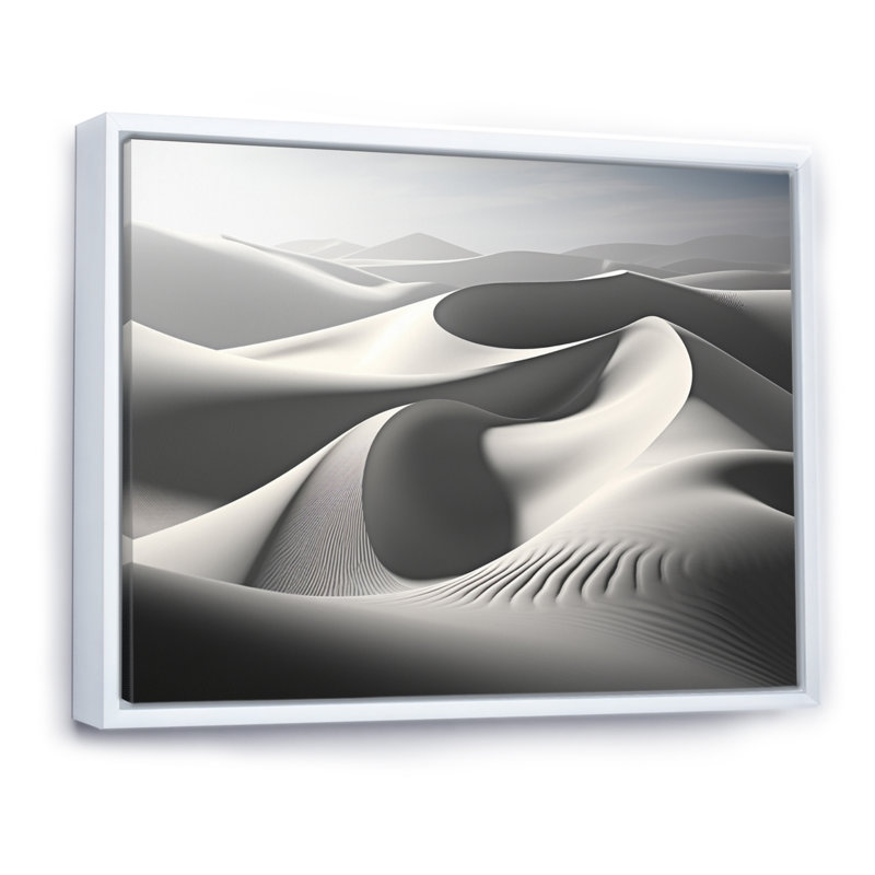 «Beach Photo Dune Dreams IX», reproduction sur toile, Cadre flottant blanc, H 16 po x l 32 po x P 1 po