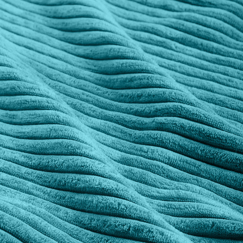 Square Pattern Cushion Cover-(Pack of 2), Teal Striped