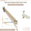 Auvent rétractable manuel pour abri de jardin 6 pi avec abat-jour de patio en aluminium robuste et blanc crème