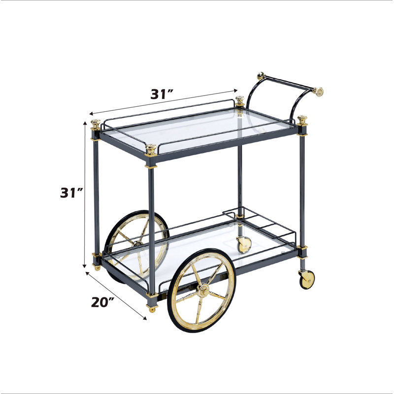 Chariot de service en verre transparent Cyrus