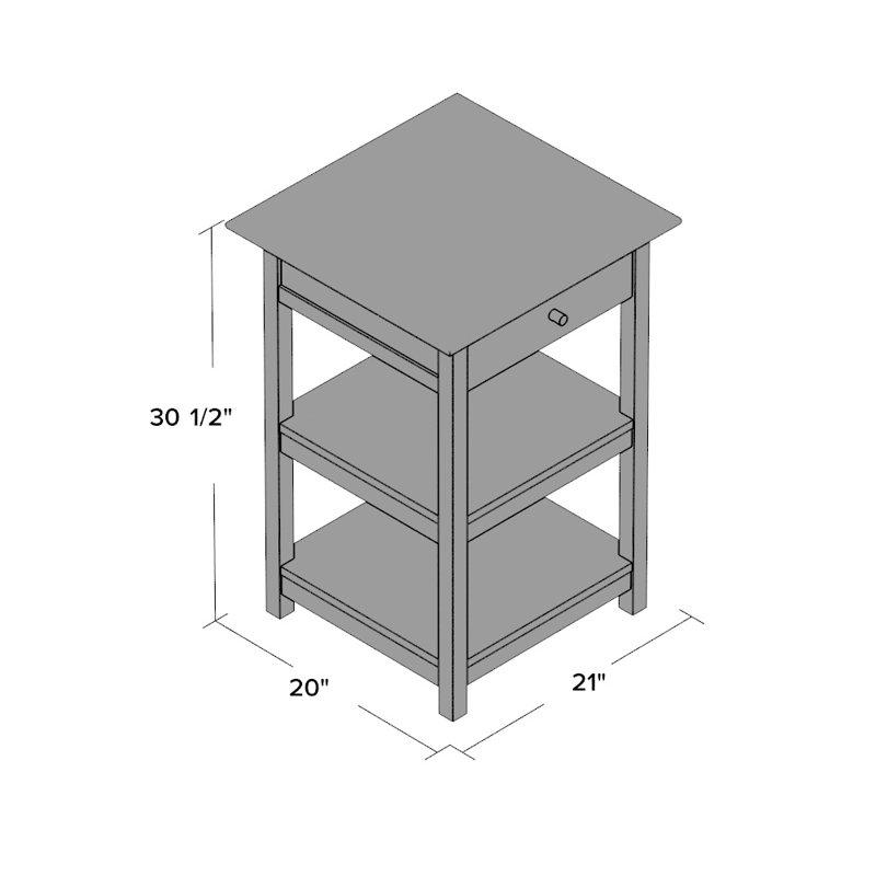 Raemarie 30.71'' H x 20.87'' W Printer Stand
