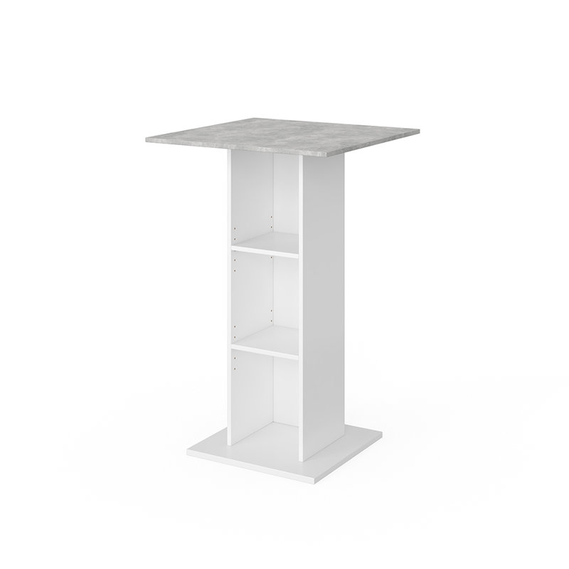 Visser Dining Table, White/Concrete