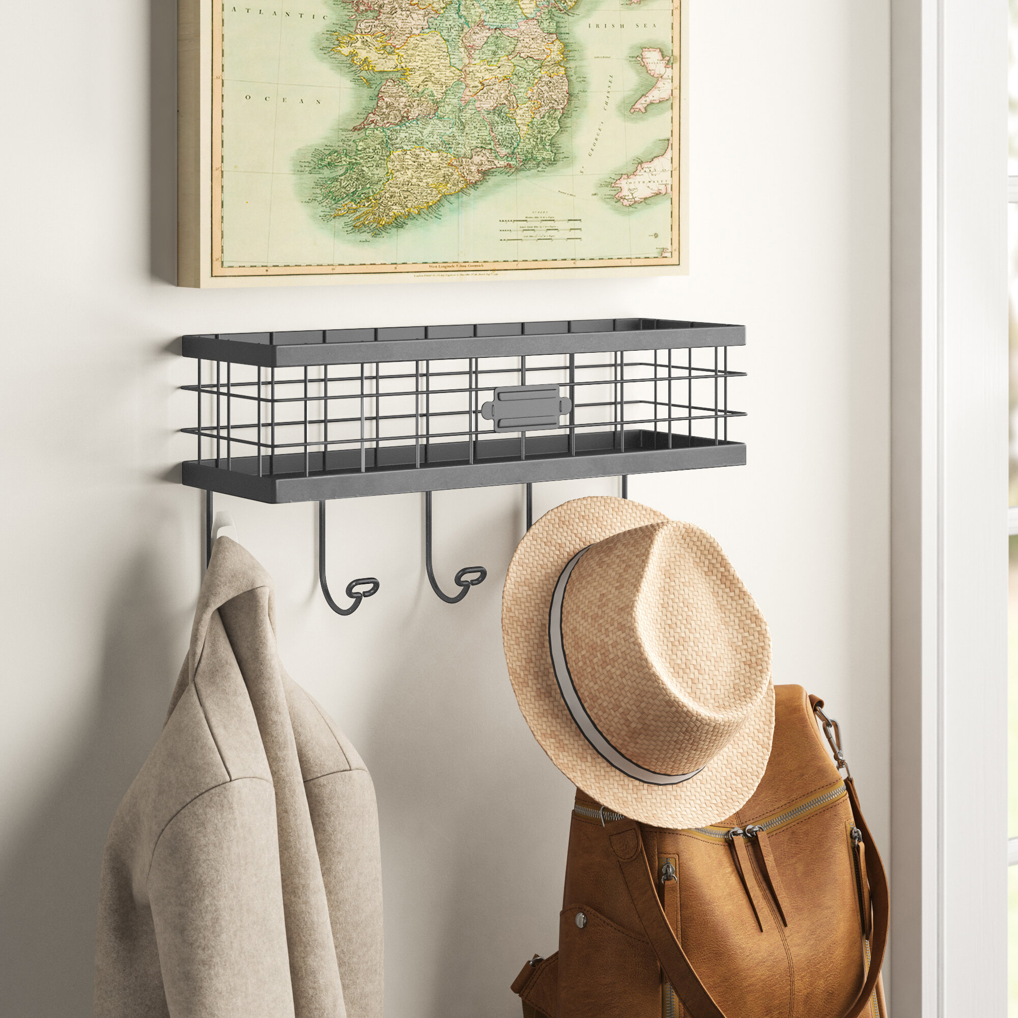 Gracie oaks nicola online wall mounted coat rack