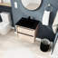 Meuble-lavabo moderne avec lavabo en céramique noire, 2 tiroirs à fermeture en douceur résilient avec lavabo, options de tiroirs robustes-1965796242