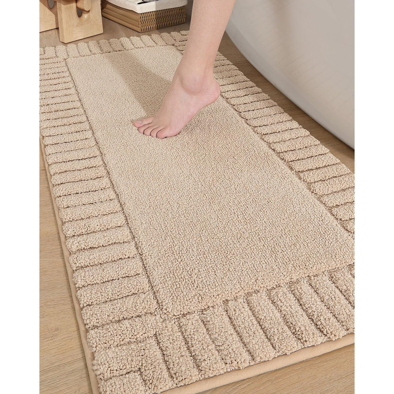 Tapis pour salle de bain, L 24 po x L 43 po, Kaki