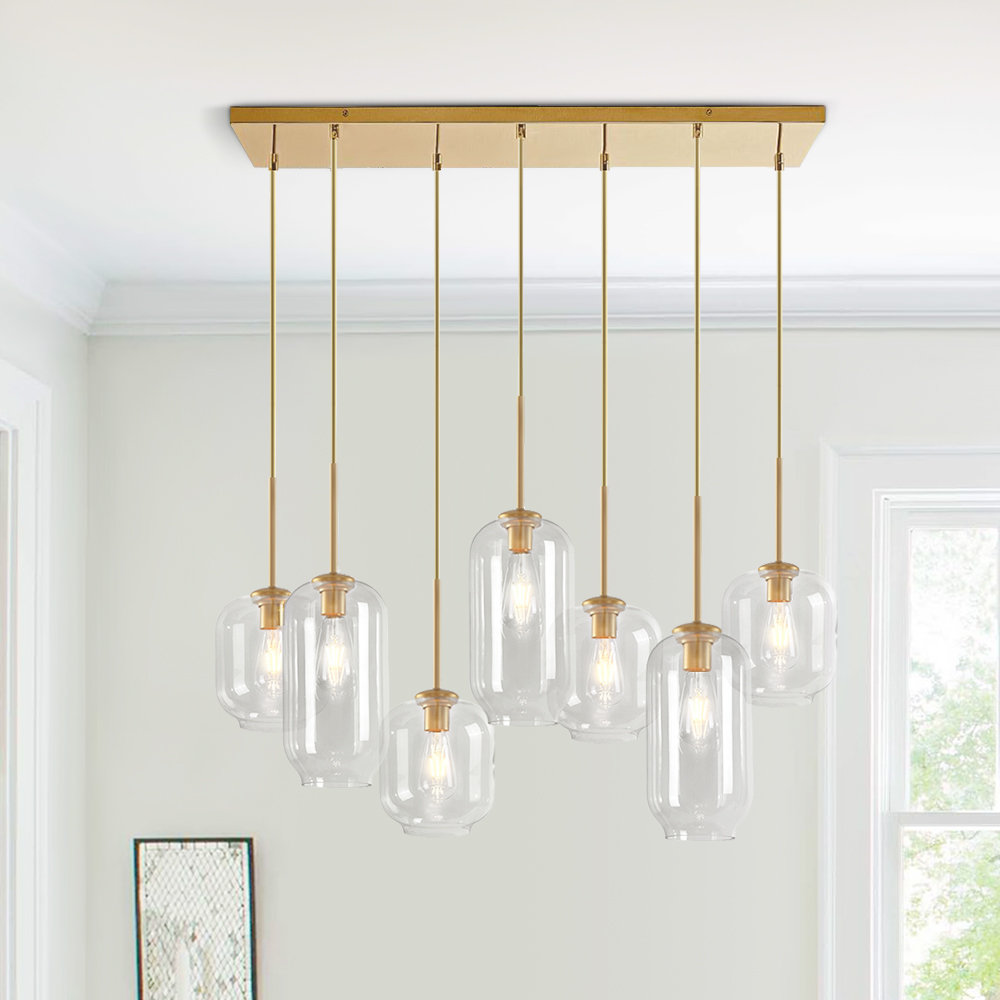Kayanne Dimmable 7-Light Pendant, Brass