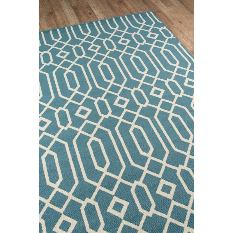 Tapis intérieur / extérieur bleu clair Gul, Rectangle 1 pi 8 po x 3 pi 7 po