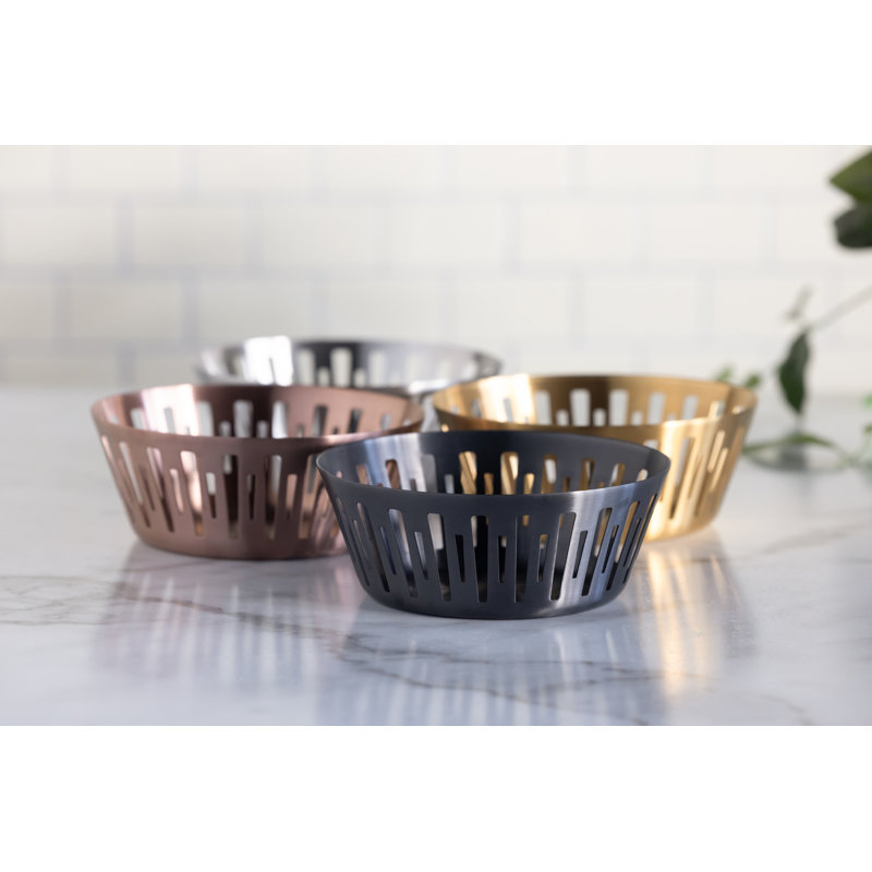 Panier rond en acier inoxydable de 6,5 pouces, Silver