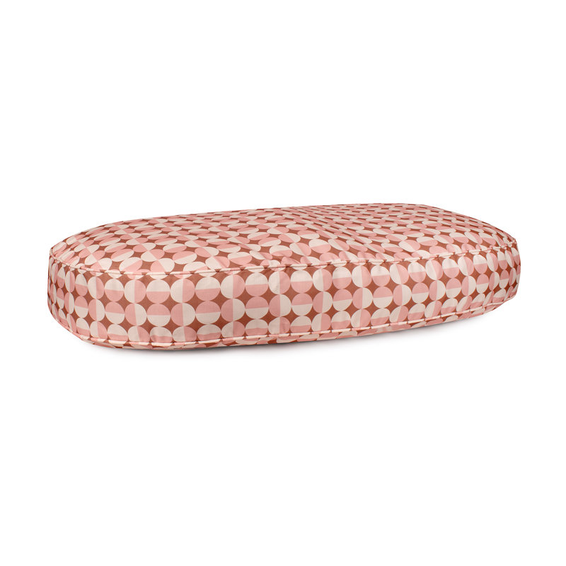 Lit ovale pour animaux avec housse amovible, Rosé, X-Large (53"w x 33"d x 6"h)