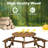 Solid Wood Picnic Table Bench Set With Umbrella Hole For 6
