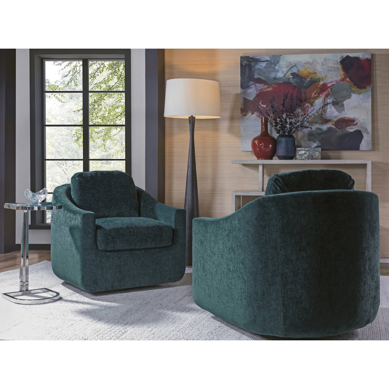 Artistica Upholstery Swivel Armchair, Ivory Polyester Blend